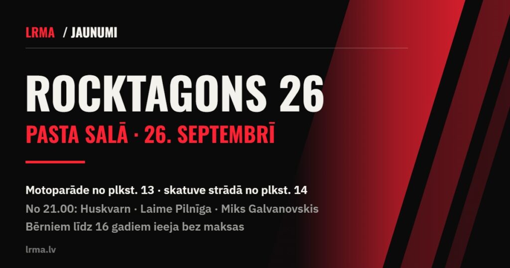 Rocktagons 26 rokfestivāls Jelgavas Pasta salā 26. septembrī