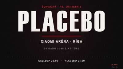 Jau šovakar Placebo uzstāsies Rīgā.