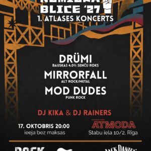 Klāt jauno un mazpazīstamās mūzikas grupu konkursa „NEMIERA BLICE ’27” – 1. atlases koncerts